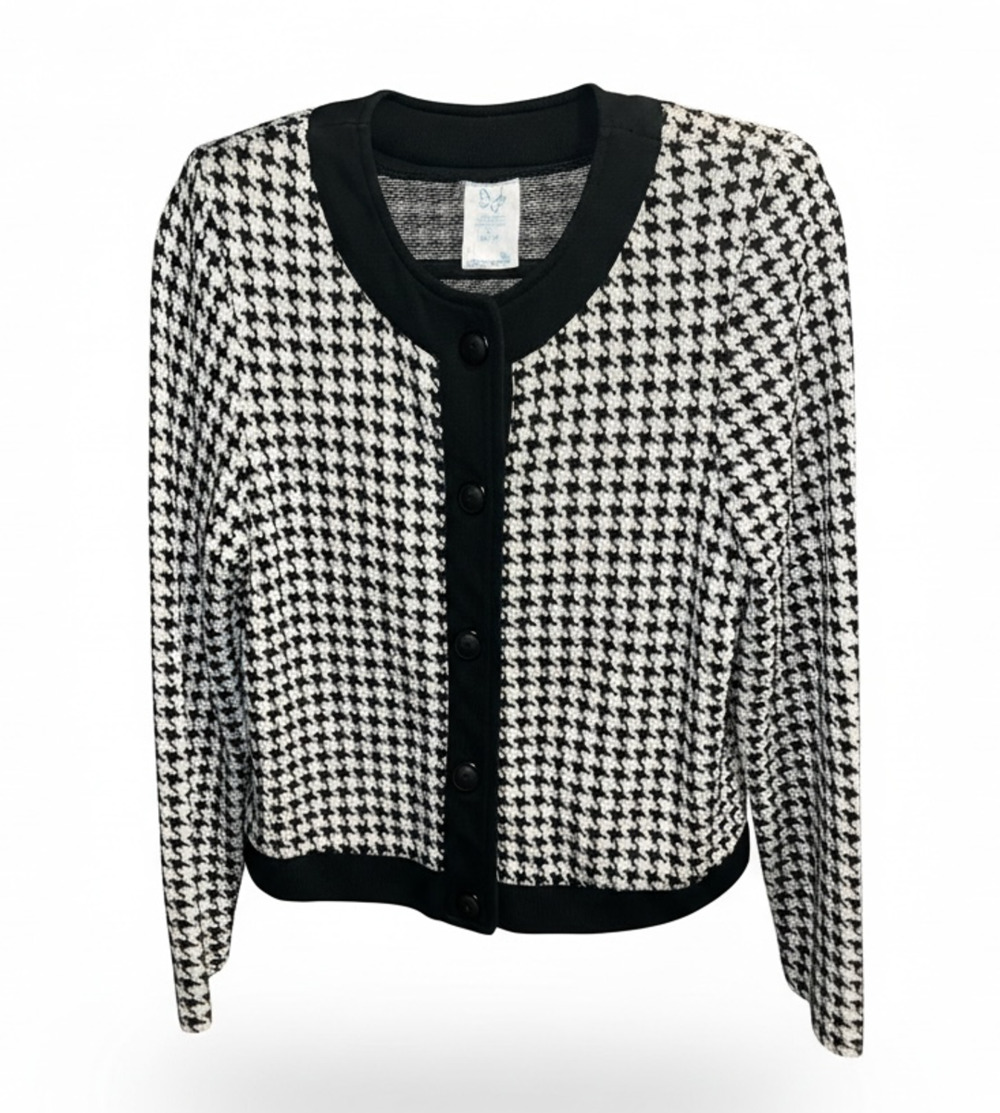 VTG Weekenders Houndstooth Cardigan Size XS